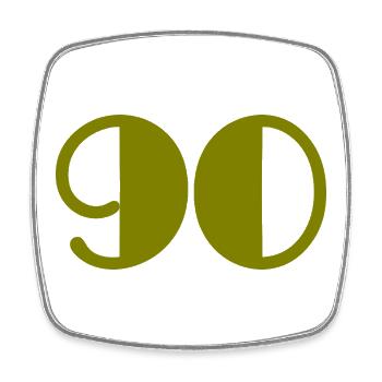 90. 90 JAHRE. 90-JÄHRIGES JUBILÄUM. 90-JÄHRIGES JUBILÄUM. - Viereckiger Kühlschrankmagnet - Weiß - Vorne