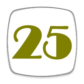 25. 25 YEARS. 25th ANNIVERSARY. 25 YEARS ANNIVERSARY. - Square fridge magnet - white - Front