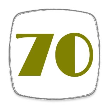 70. 70 JAHRE. 70-JÄHRIGES JUBILÄUM. 70-JÄHRIGES JUBILÄUM. - Viereckiger Kühlschrankmagnet - Weiß - Vorne
