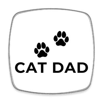 Cat Dad - Katzen Papa - Square fridge magnet - white - Front