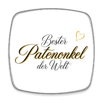 Edles Geschenk für den Patenonkel - Viereckiger Kühlschrankmagnet - Weiß - Vorne