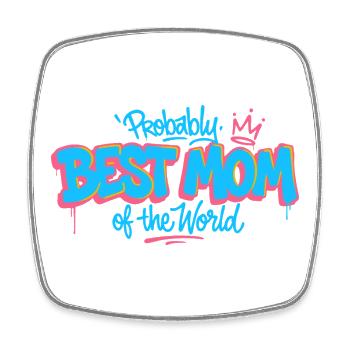 Best Mom of the World - Square fridge magnet - white - Front