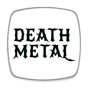 Logo audacieux Death Metal - Magnet carré - blanc - Devant