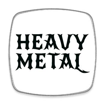 Heavy Metal Gothic-Logo - Viereckiger Kühlschrankmagnet - Weiß - Vorne