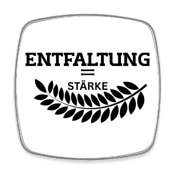 ENTFALTUNG – Modernes Spirituelles Shirt - Viereckiger Kühlschrankmagnet - Weiß - Vorne