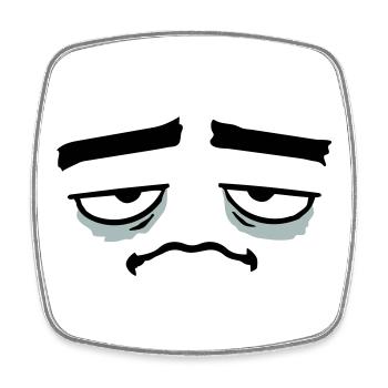 Grumpy sad disappointed face funny - Square fridge magnet - white - Front