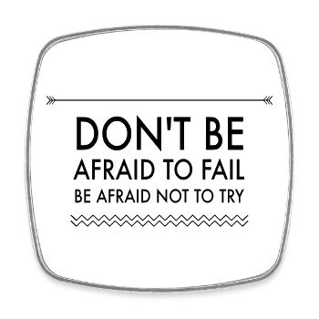 Action Over Fear Quote - Square fridge magnet - white - Front