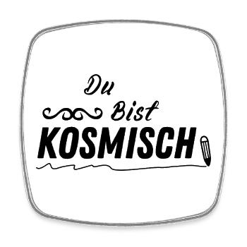 KOSMISCH – Spirituelles Geschenk Mode - Viereckiger Kühlschrankmagnet - Weiß - Vorne