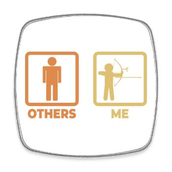 Archer stick figure - Square fridge magnet - white - Front