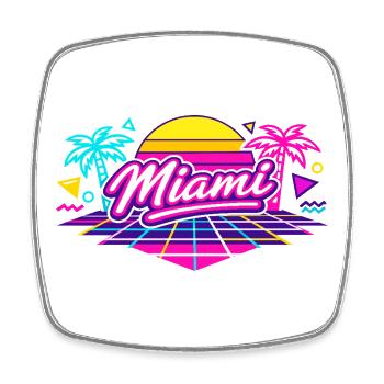 Miami Retro Disco Style Neon Vice Geschenk Idee - Viereckiger Kühlschrankmagnet - Weiß - Vorne