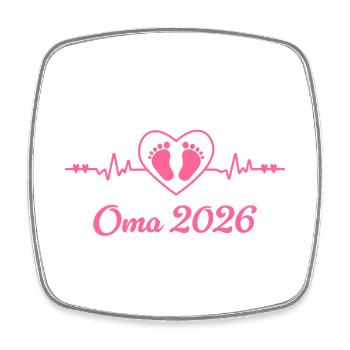  Oma 2026  - Viereckiger Kühlschrankmagnet - Weiß - Vorne