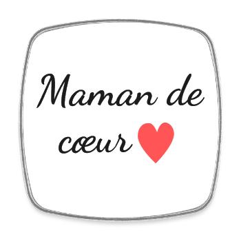Maman de Coeur - Magnet carré - blanc - Devant