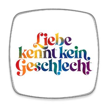 Buntes LGBT Motiv Liebe kennt kein Geschlecht - Viereckiger Kühlschrankmagnet - Weiß - Vorne