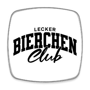 Lecker Bierchen Club - Viereckiger Kühlschrankmagnet - Weiß - Vorne