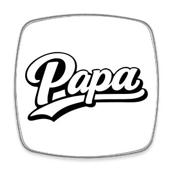 Papa - Viereckiger Kühlschrankmagnet - Weiß - Vorne