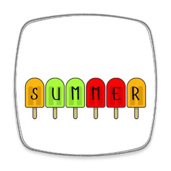 Hello Summer Popsicles - Magnet carré - blanc - Devant