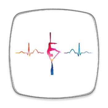 Vertikaltuch Heartbeat Luftakrobatik Aerial Silk - Viereckiger Kühlschrankmagnet - Weiß - Vorne