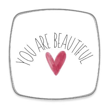 Watercolor Heart - Square fridge magnet - white - Front