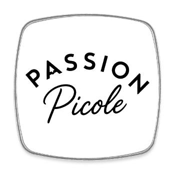 Passion picole – Design typographique humoristique - Magnet carré - blanc - Devant