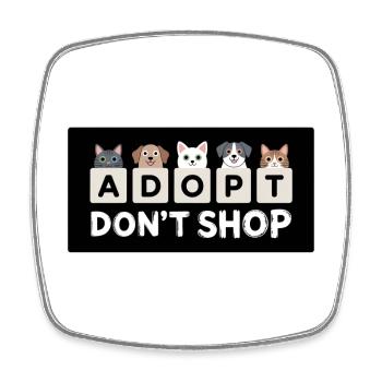 Adopt Don't Shop – Animals on Dice, Shelter - Square fridge magnet - white - Front