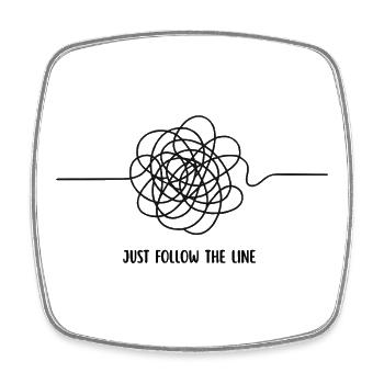 JUST FOLLOW THE LINE - Magnet carré - blanc - Devant