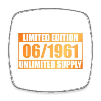 65. Geburtstag Limited Edition - ꝏ Supply 06/1961 - Viereckiger Kühlschrankmagnet - Weiß - Vorne