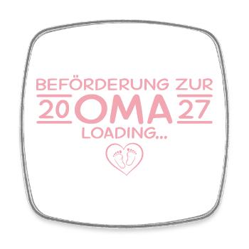 Befördert zur Oma 2027 – Babyparty Geschenk - Viereckiger Kühlschrankmagnet - Weiß - Vorne