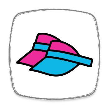 90er Sonnenblenden Retro Visor - Viereckiger Kühlschrankmagnet - Weiß - Vorne
