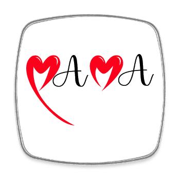 Bonne fête Maman cœur rouge amour mères  Mama - Magnet carré - blanc - Devant