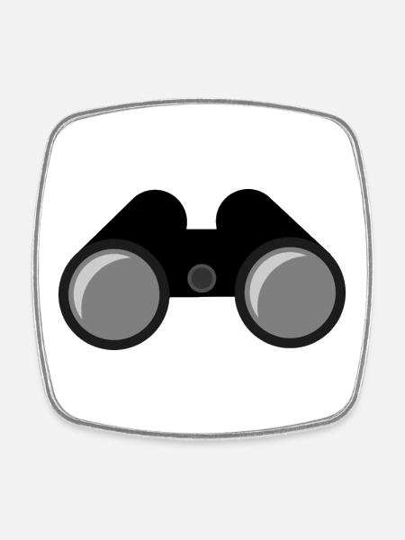 Binoculars - Square fridge magnet - white
