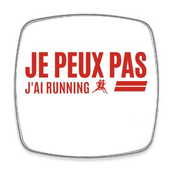 je peux pas j'ai running Cadeau Coureur - Magnet carré - blanc - Devant