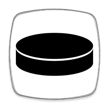 Eishockey-Puck - Viereckiger Kühlschrankmagnet - Weiß - Vorne