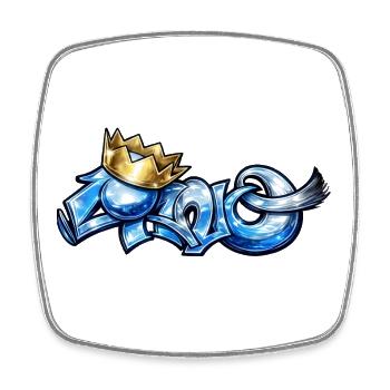 Cano blue - Square fridge magnet - white - Front