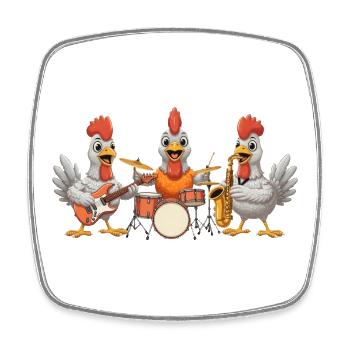 Chickens Music - Square fridge magnet - white - Front