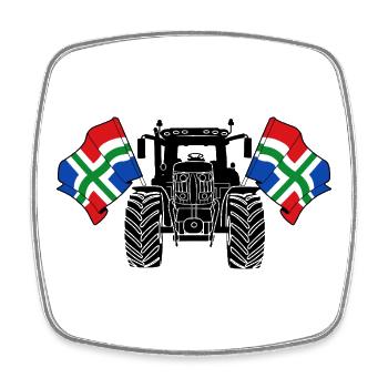 Groningen_Tractor_Pride - Viereckiger Kühlschrankmagnet - Weiß - Vorne