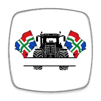 Groningen_Tractor_Custom_Edition - Viereckiger Kühlschrankmagnet - Weiß - Vorne