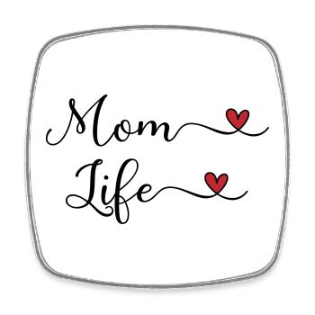 Mom Life - Viereckiger Kühlschrankmagnet - Weiß - Vorne
