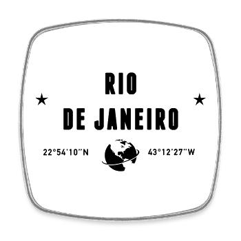 Rio De Janeiro Coordinates Earth - Square fridge magnet - white - Front