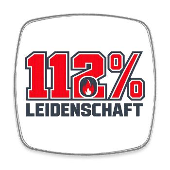 112% Leidenschaft - Viereckiger Kühlschrankmagnet - Weiß - Vorne