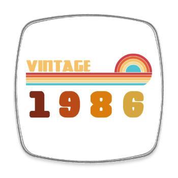40 Year Old Black Gold Tee Born 1986 - Square fridge magnet - white - Front