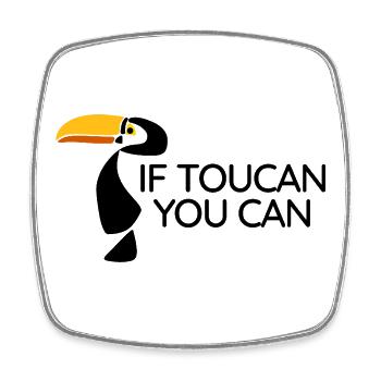 Toucan - You Can - Square fridge magnet - white - Front