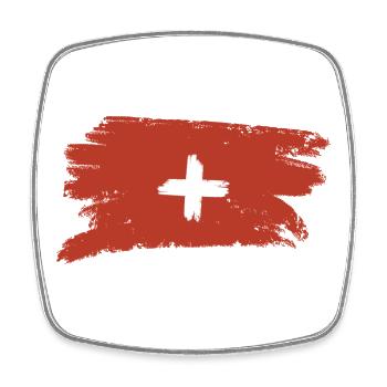 Switzerland Flag Travel Hiking - Square fridge magnet - white - Front