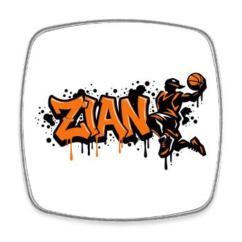Zian Graffiti Dunk Orange - Square fridge magnet - white - Front