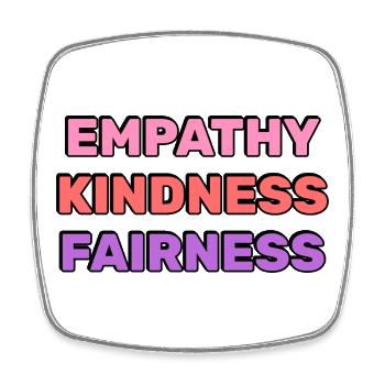 Empathie, Freundlichkeit, Fairness, - Viereckiger Kühlschrankmagnet - Weiß - Vorne