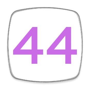 44 - Square fridge magnet - white - Front