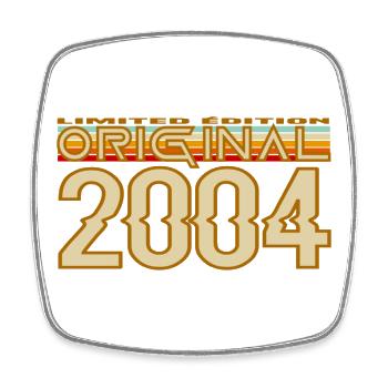 Original-Retro von 2004 - Viereckiger Kühlschrankmagnet - Weiß - Vorne