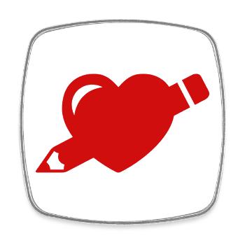 Design Love - Magnet carré - blanc - Devant