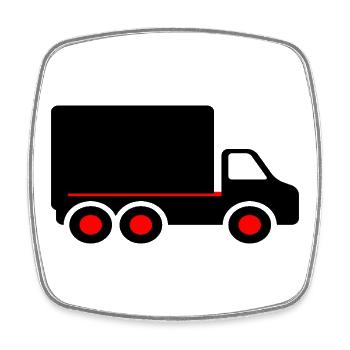 truck - Square fridge magnet - white - Front