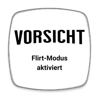 Vorsicht - Flirt-Modus aktiviert - Viereckiger Kühlschrankmagnet - Weiß - Vorne