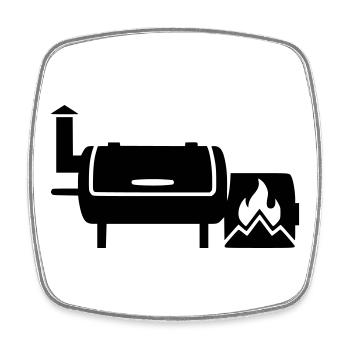 BBQ Smoker Grillmeister Pulled Pork Grillen - Viereckiger Kühlschrankmagnet - Weiß - Vorne